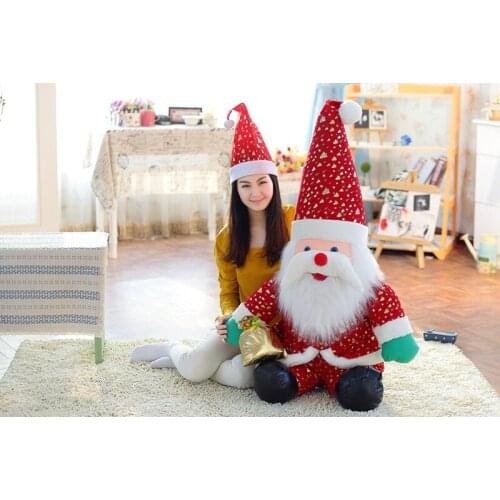 Santa Claus & Xmas Tree stars hat plush toy about 95cm Father Christmas doll birthday gift , Christmas gift b0023