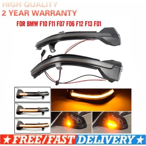 For BMW 5 6 7 series F10 F11 F07 F06 F12 F13 F01 dynamic turn signal LED rearview mirror indicator flashing repeater lamp 2 pcs