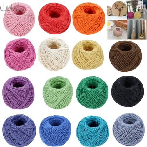 Dophee 50/100MM Natural Burlap Hessian Jute Twine Cord Hemp Rope String Color Gift Packing Strings Christmas Party Supplies