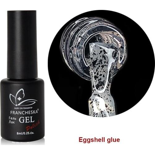 8ml Quail Eggshell Nail Polish Glue Soak Off UV Gel Speckle Nail Gel Polish Ice Crystals Egg Shell Glue Nail Polish Gel
