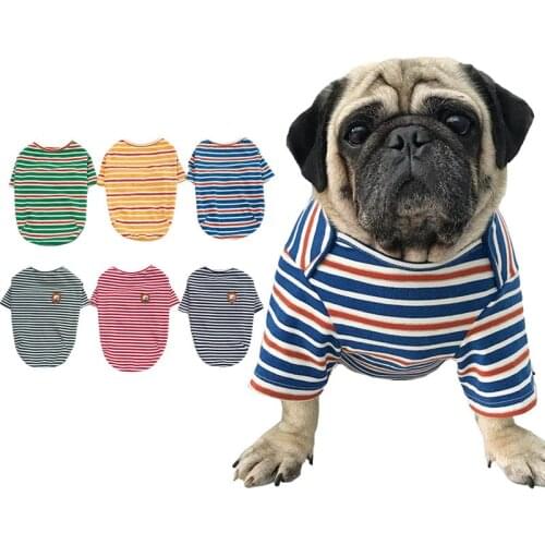 Classic Dog Clothes Striped Pet Shirt Clothing For Small Large Dogs Costume Bulldog Pug Pet Clothes Ropa Perro Fat Dogs Clothing