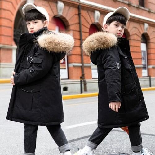 New 2020 Fashion winter coat down jacket for boys clothes 5-16 Yrs childrens clothing thicken outerwear parka real nature fur