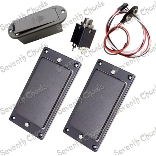 A Set of 2Pcs No Holes Closed Cover Active Humbucker Pickup for Electric Guitar With Battery Box guitar accessories