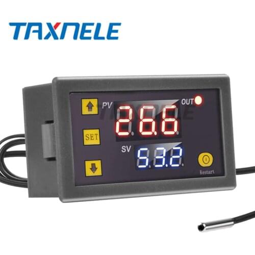 W3230 Microcomputer Temperature Controller Digital Thermostat Regulator Red and Blue LED Display Heating Cooling Controller