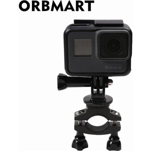 ORBMART 360 Degree Rotate Aluminum Alloy Fixing Bracket Bike Handlebar Scooter Motorcycle Mount Adapter For Action Sport Camera