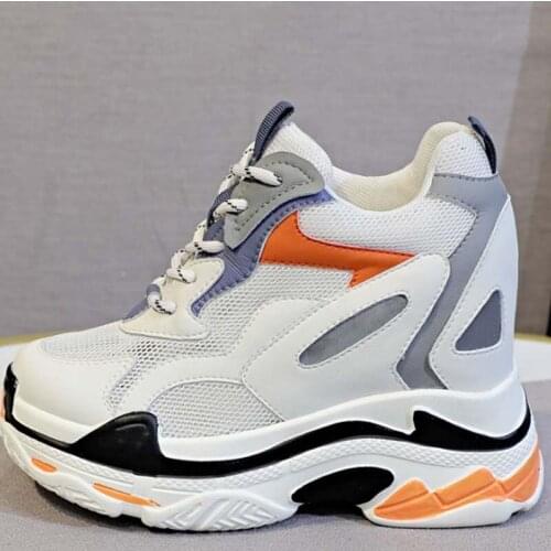 Women Fashion Sneakers Taller 11CM Casual Shoes Platform Breathable Dad Shoes Comfortable Elevator Shoes Ladies