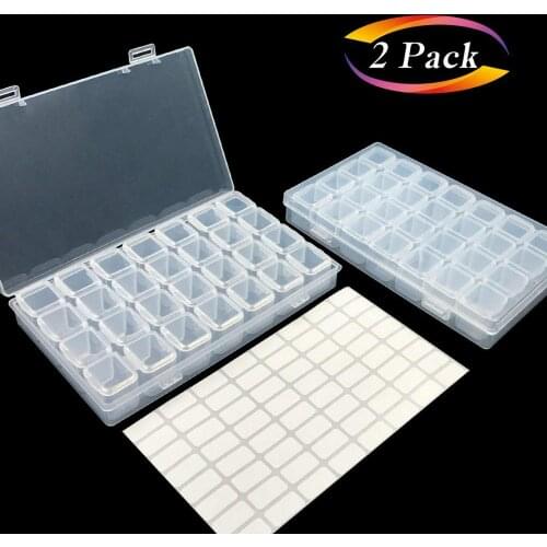 28pcs Diamond Painting Accessories Tool Diamond Painting Full Square Accessories Plastic Storage Box jewelry Drill Storage Box