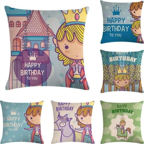 Happy Birthday to you Cotton Linen Throw Pillow Case Cushion Cover Home Decor Decorative Pillows For Sofa Seat Cushion 45cm*45cm