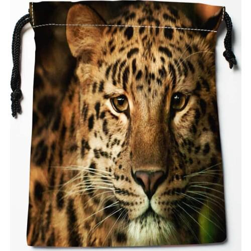 New Arrival Beautiful Leopard Drawstring Bags Custom Storage Printed Receive Bag Type Bags Storage Bags Size 18X22cm