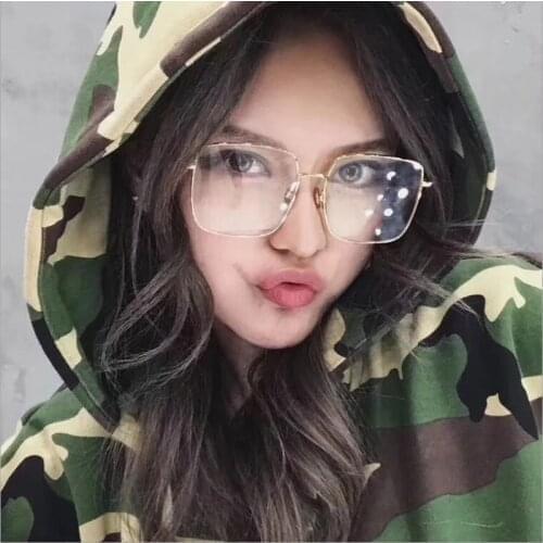 Big Square Plain Glasses Metal Transparent Women Eyewear Frames Prescription Optical Spectacle Frames glasses