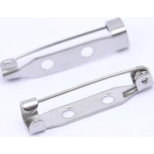 50pcs stainless steel brooch pin base backs diy bezel blank brooches for jewelry making 14mm 17mm 19mm 25mm 32mm