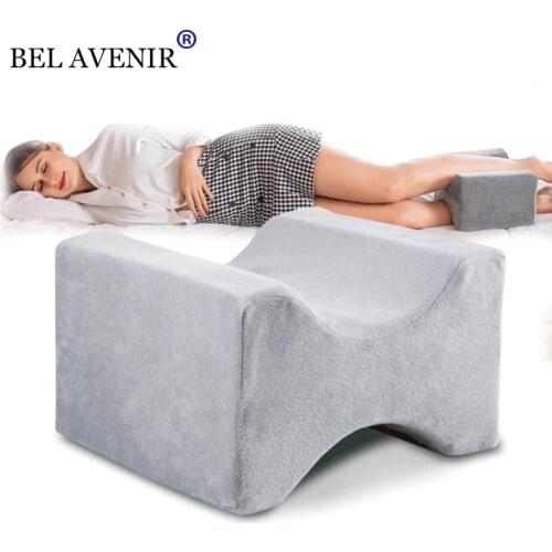 Memory Foam Wedge Sleeping Knee Pillow for Side Sleepers Back Pain Sciatica Relief Pregnancy Maternity Pillows Bed Leg Cushion
