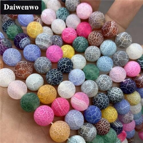 Colorful Dragon Scale Agate Bead 4-12mm Round Natural Loose Stone DIY Jewelry