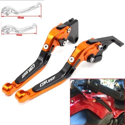 Motorcycle CNC Adjustable Foldable brake Clutch Levers for Honda CBR650F 2014-2017 with Logo (CBR650F)