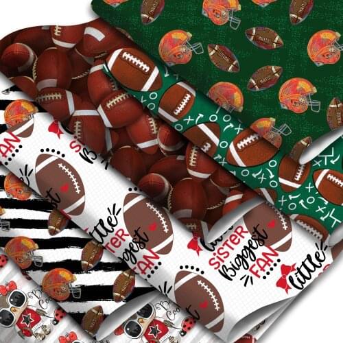 Sports Series Faux Leather Sheets Soccer Pattern Printed Synthetic Leather Fabric Roll for Earrings Hair Bows Hair Clip Making