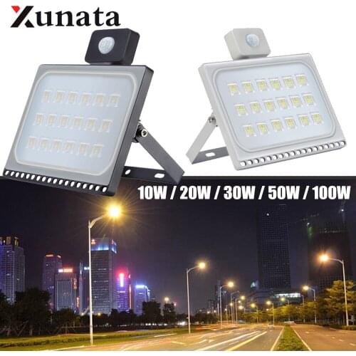 LED Flood Light Induction Reflector Floodlight Street Light 220V Waterproof Outdoor Garden Lighting Spotlight 20W 30W 50W 100W