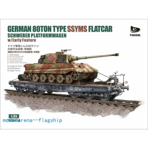 T-MODEL TK3501AG 1/35 German 80ton Type SSYMS Flatcar Schwerer Platformwagen