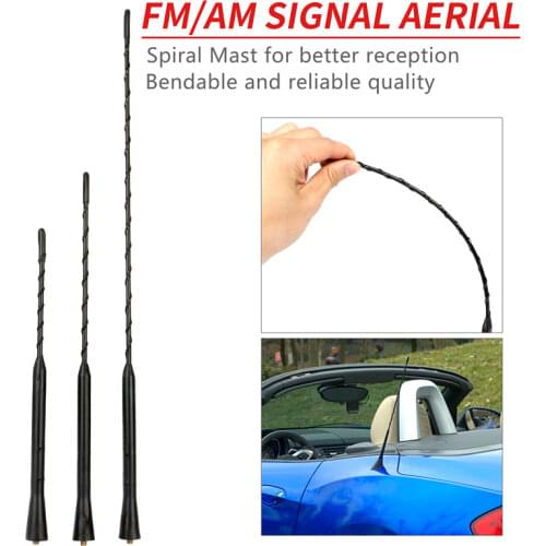 9/11/16 Inch Universal Auto Roof Mast Whip Stereo Radio FM/AM Signal Aerial Amplified Antenna For BMW Benz Mazda Audi