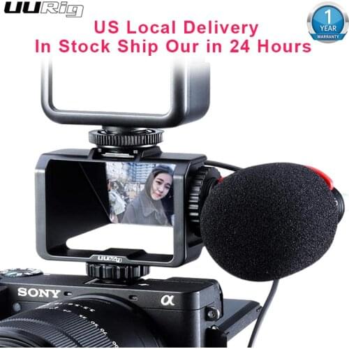 UURig Camera Vlog Selfie Flip Screen Bracket Cold Shoe Mic Mount Adapter for Sony A7RIV A7RIII A7RII A7III A7II A6300 A6500 Fuji