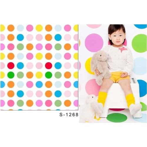 VinylBDS Children Photography Backdrop Fundo Fotografico Newborn Retro Princess Colorful Polka Dot Dress Background Fantasy