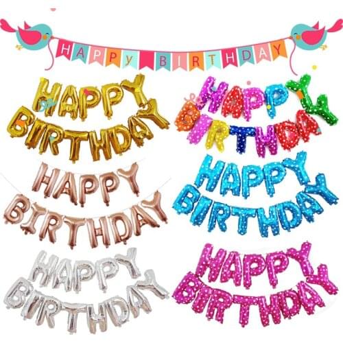 Happy Birthday Party Balloon Number Letter Foil Balloons Wedding Anniversary Event Party Decoration Supplies Random Color