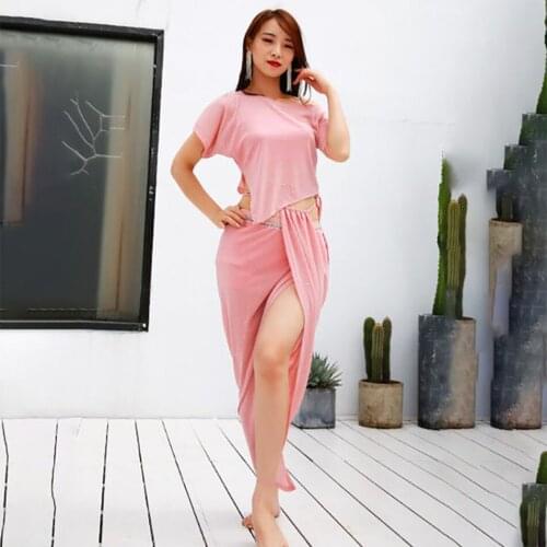 2021 New 5520 Belly Dance Dress Women Short Sleeve Tops High Grade Skirt Latin Dance Dress Performance Modern Dancing Dress