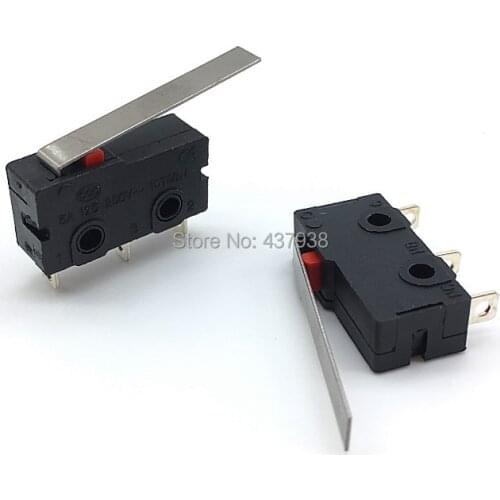 10PCS/LOT Limited Switch 3 Pin N/O N/C High quality All New 5A 250VAC Micro Switch KW12-C 25MM Handle Length
