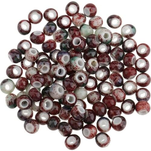 100 Vintage Colors 6mm Loose Ceramic Beads Charms for Jewelry Making