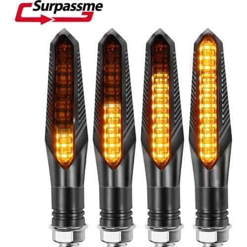 2PCS Universal Motorcycle Sequential Turn Signals Flowing Water Blinker Waterproof IP68 Scooter Tail Light Motorbike Accessories