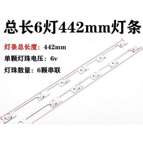 20pieces / lot original new LED backlight bar strip for KONKA KDL48JT618A KDL48SS618U 35018539 35018540 6 LED (6V) 442mm new