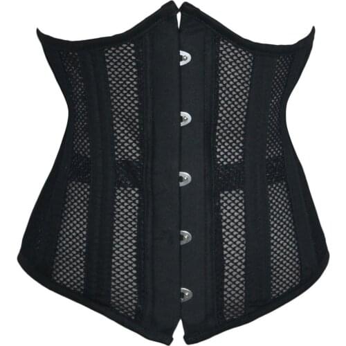 20 Steel Bone Support Mesh Hollow Out Waist Trainer LC50013