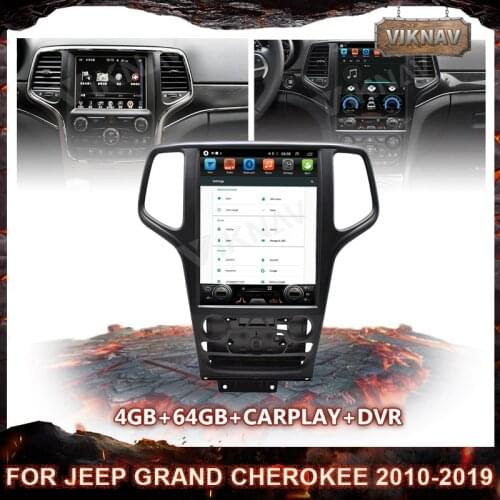 4+64G Vertical Screen Carplay Car Radio For JEEP Grand Cherokee 2010-2019 Android Head Unit Multimedia Player GPS Audio Stereo