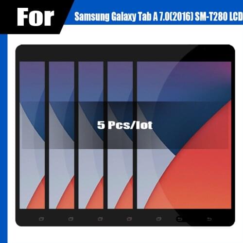 5 Pieces/Lot For Samsung Galaxy SM-T280 T280 T285 LCD Display Touch Screen Digitizer Sensors Assembly Panel Replacement