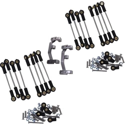 8pcs Aluminum Pull Rod Steering Servo Link Linkages Arm Tie Rod Ends Compatible with WPL B1 B14 B24 B24 C14 C24 1/16 RC Car