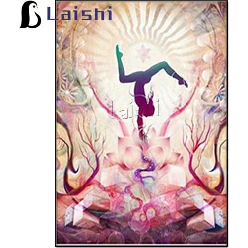 Diamond mosaic Fantasy art Yoga woman Crystal 5D Embroidery Cross Stitch full Square Drill Diamond Painting Decoration Paintings