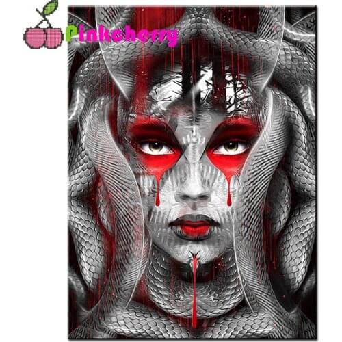Snake girl diamond painting,full,square,round diamond embroidery mosaic diamond diy handwork puzzle diamant Gothic Woman k742