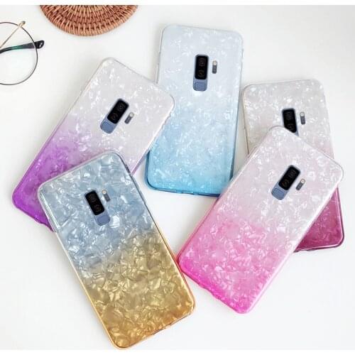 Colorful Gradient Conch Case For Samsung Galaxy S8 S9 Plus S7 S6 Edge A5 A7 J3 J5 J7 2017 2016 A8 A6 Plus 2018 Note 9 Cover Caqa