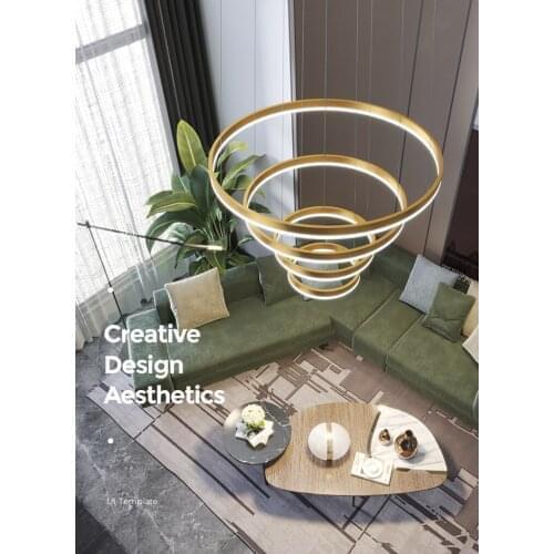 Black White Color Modern pendant lights for living room dining room 3/2/1 Circle Rings LED Lighting ceiling Lamp fixtures