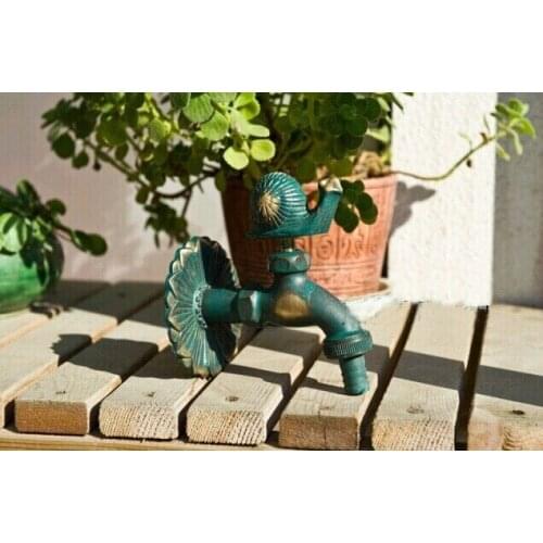 Decorative outdoor faucets Wall mounted rural animal garden Bibcock with antique bronze snail tap