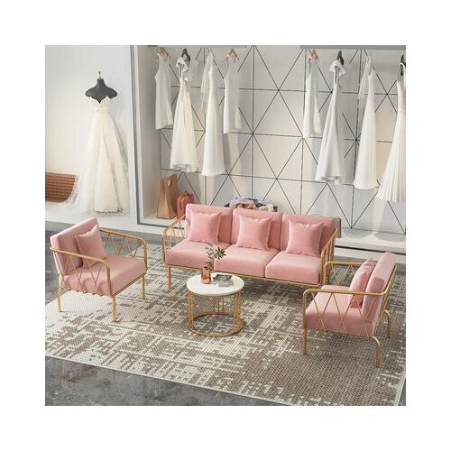 Nordic ins simple iron loft sofa net red living room coffee shop clothing shop rest double lazy sofa