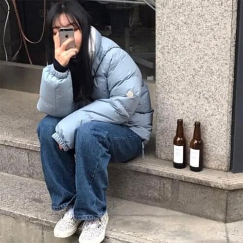 Both sides wear down padded jacket women 2021 new loose winter coat bread thick padded jacket