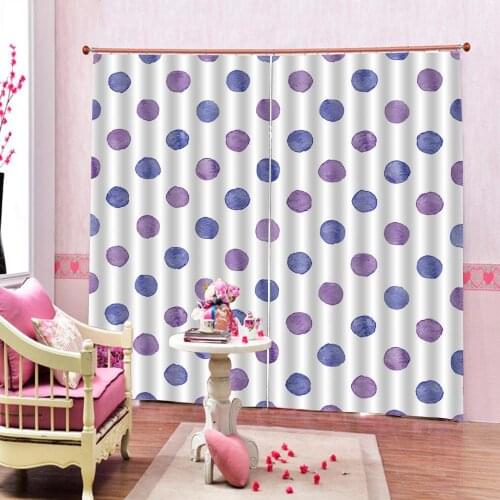 Purple circle curtains photo Blackout Window Drapes Luxury 3D Curtains For Living room Bed room Office Hotel Home