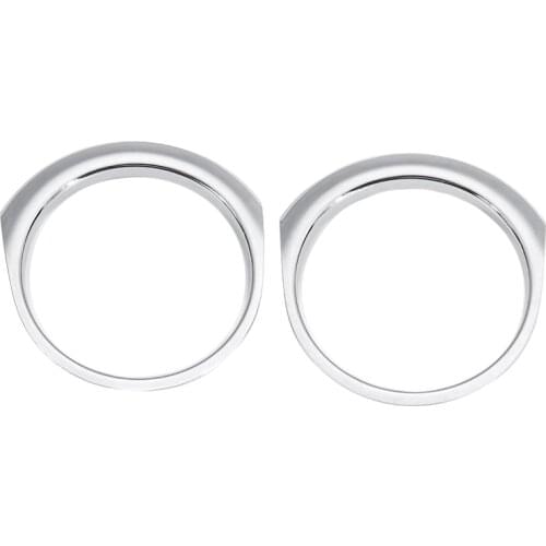 Chrome Front Bumper Bezel Fog Lights Frame Trim Round Cover for Ford for Edge 2015-2018