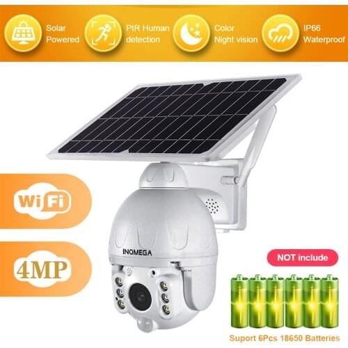 INQMEGA Solar Camera 4MP HD WIFI Low Power Outdoor Farm Street Security Surveillance Camera Waterproof CCTV