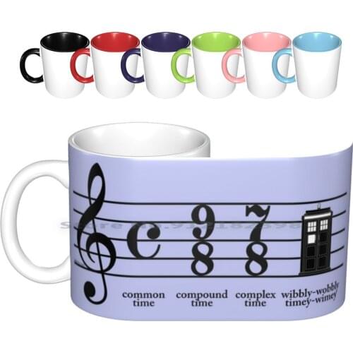 Wibbly-Wobbly Timey-Wimey Ceramic Mugs Coffee Cups Milk Tea Mug Once Upon A Time Music Notes Who Who Tardis Whovian Creative