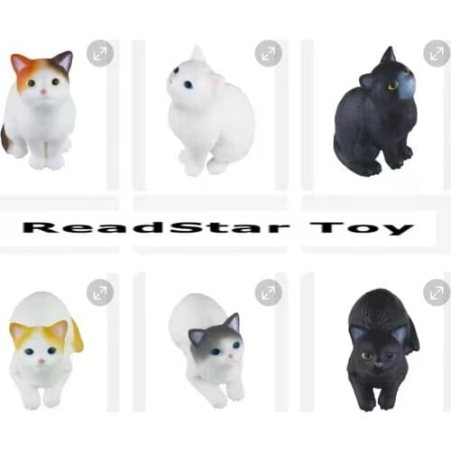 Small pvc figure model cup toy head-up cats 6pcs/set