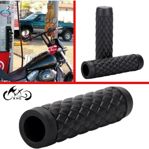 Motorcycle Black 1" Rubber Hand Grips Handlebars Fit For Harley Touring FLHX FLHR FLTR Night Train Dyna Softail Fatboy Sportster