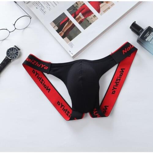 Men T-back Pure Cotton U Convex Mens T-string Panties Double Thongs Low-Waist Back Hollow Mens Thongs and G Strings 2007