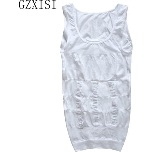 GZXISI MenS Slim Body Shaper Tummy Belly Fatty Underwear Vest T Shirt Corset Shapewear Sleeveless O-Neck Plus Size XXL