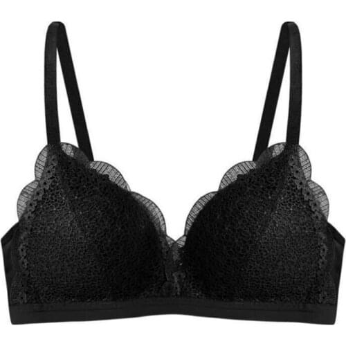 2019 Newest Women Thin Padded Bra Lace Floral Push Up Bras Wire Free Underwear Bralette Female Intimates Solid Color Bra